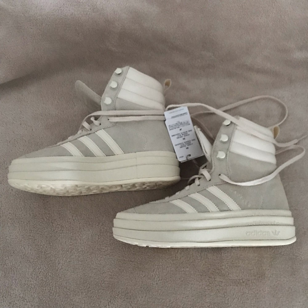 Women’s 5 ADIDAS Gazelle Wonder White High Top Lace Up Platform Sneaker Boot NWT - Picture 11 of 16